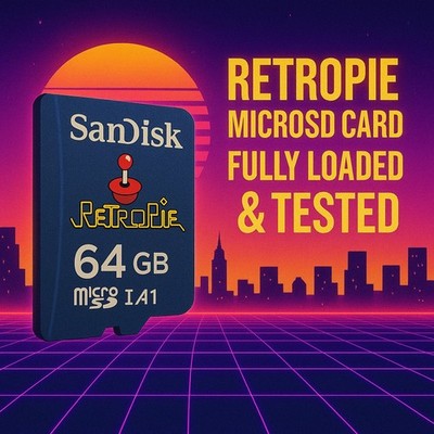Retropie Micro Sd Card 64 GB For Raspberry Pi 4 4B - Fully Loaded Plug & Play