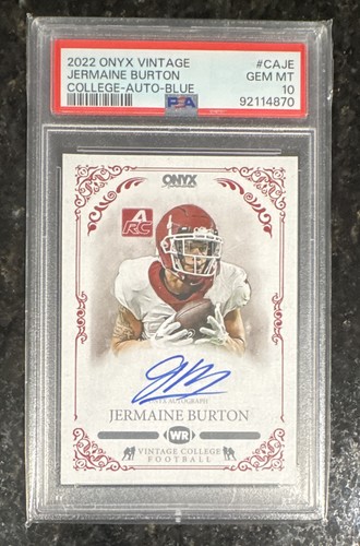 Onyx 2022 Vintage Jermaine Burton Alabama Blue /300 Auto RC PSA 10 #CAJE