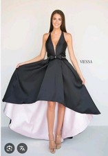 Vienna Dresses by Helen's Heart High Low GOWN DRESS SIZE 2  $409 BLACK 