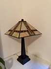 2 Dale Tiffany Mission Arts & Crafts Glass Table Lamp Bronze Pyramid Shade K1286 — photo 3