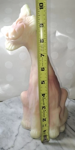 Fenton Burmese Uranium Alley Cat Figurine GLOWS Hard to Find