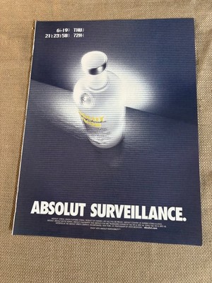 2003 Absolut Vodka Magazine Advertisement Print Ad Absolut Surveillance