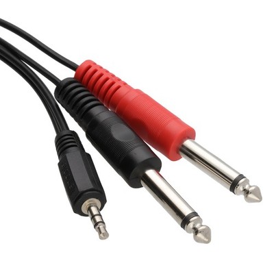2m 3.5mm Stereo Stecker Zu 2x 6.35mm Groß Jack Links / Rechts Mono Klinken Kabel