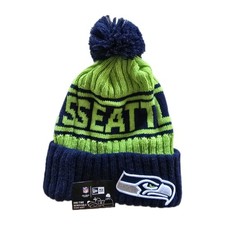 New Era Seattle Seahawks NFL Repeat Cuffed Knit Hat Pom Pom Beanie OSFA