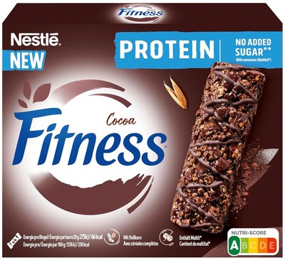 Nestlé FITNESS Protein Cocoa NO ADDED SUGAR Proteinriegel, Frühstücksriegel Mit 