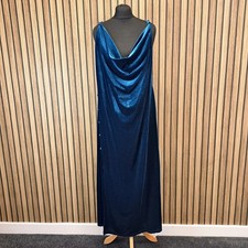 Cider Maxi Dress Teal Velvet 2XL UK 18 Strappy Cowl Neck - New