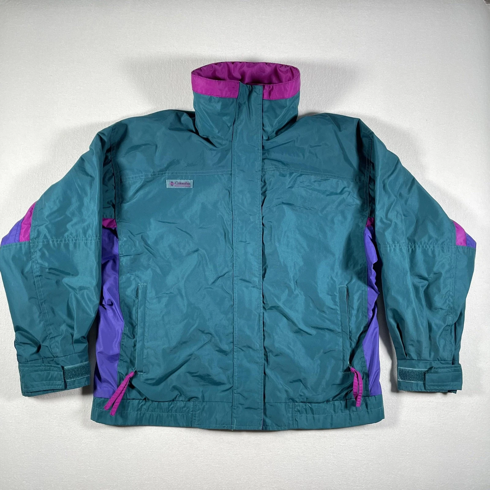 Vintage Columbia Bugaboo Jacket Womens Large Teal Purple Ski Snow Hip Hop 90s