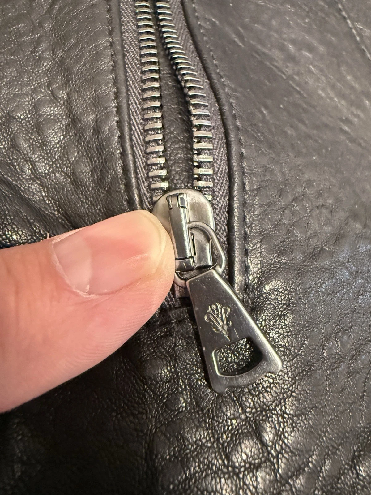 John Varvatos Men's Leather Jacket Size 50 Beaded Black - product detail image 3