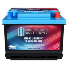Mighty Max Mm-h5li Lithium Car 12v 27ah Group 47 62rc 700cca Automotive Battery