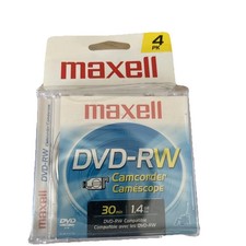 NEW Sealed Maxell DVD-RW 4-pack Camcorder 30 min  1.4 GB 
