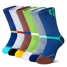 Kids Boys Athletic Socks Sport Basketball Crew Soft Cotton 9-12 Years Grey Blue