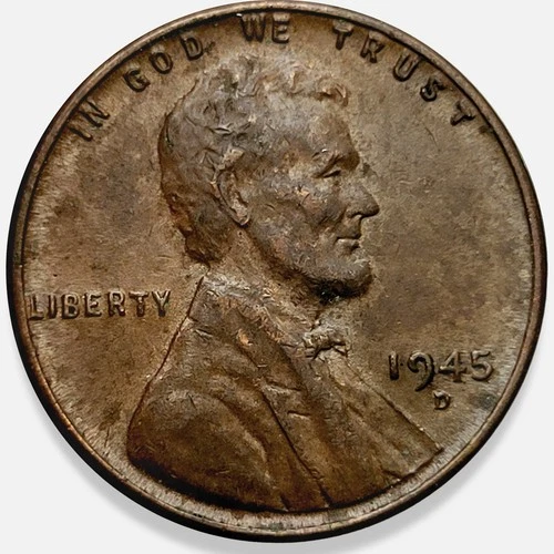 1945 D Lincoln Wheat Cent Penny AU+ * Original Surfaces 1945D
