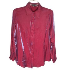 PrettyLittleThing Shirt Womens 0 Pink Button Front Tunic Long Sleeve Top