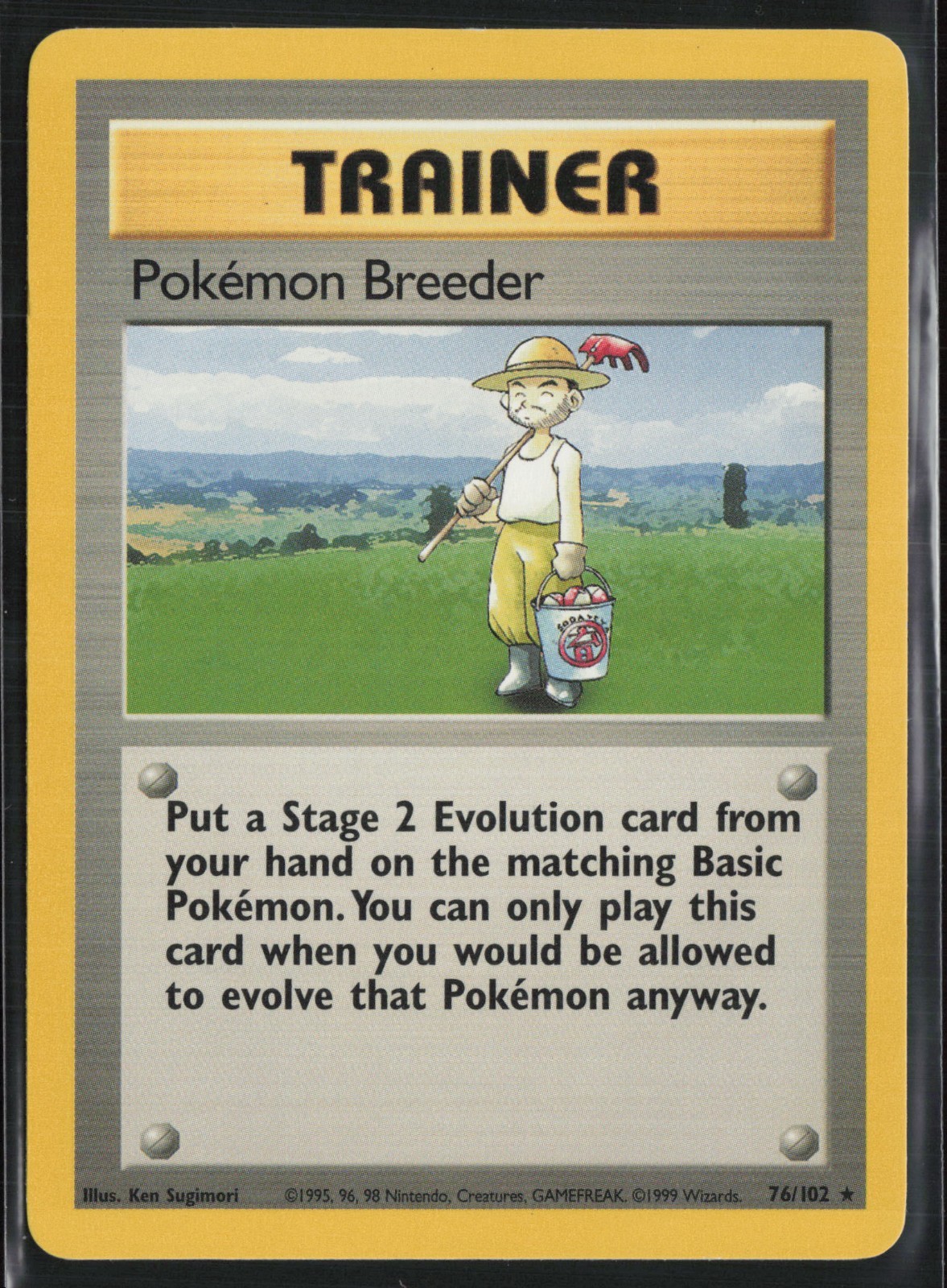 Pokemon Breeder 76/102 Unlimited - Base Set - PTCG - LP
