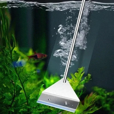 Aquarium Stainless Steel Fish Tank Algae Removal Scraper Aquatic Cleaning Tool
