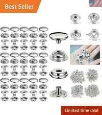 120 Pack Stainless Steel Snap Fasteners - 15mm for Fabric and Leather