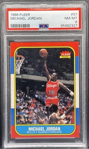 1986-87 MICHAEL JORDAN RC PSA 8 Fleer #57 Rookie BULLS Centered Iconic Card