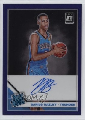2019-20 Donruss Optic Purple Prizm Signatures Darius Bazley Rookie Auto RC 1t2s