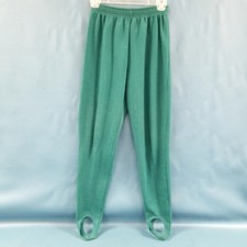 VTG Bobbie Brooks Teal Blue Stretchy Pull On Stirrup Pants Women's Sz S
