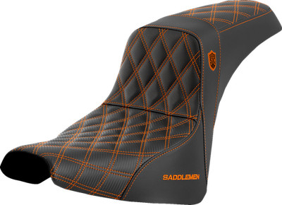 Saddlemen SDC Pro Series Orange Lattice Gel Seat for 2018-25 Harley Softail FXBB