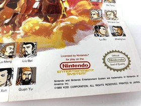Romance of the Three Kingdoms NES Reference Map/Poster VTG Insert Koei Nintendo