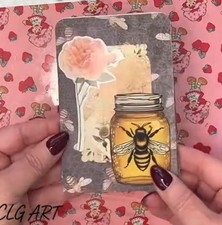 Handmade 2-Window Triple Panel Gate Fold ATC/ACEO Folder w/ Pocket