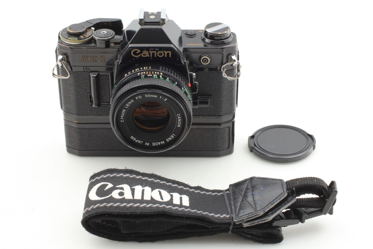 Canon AE-1 & New FD 50mm F2　#9469 Exc+5] Canon AE-1 SLR Film Camera New FD 50mm f2 Lens w/ Moter
