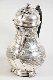 O74X04 Rokoko Silber Kanne Emden 1761 Meister Berend Harken ca.990g