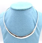 Vintage Marked 925 Sterling Silver 15 1/2" Choker Collar Neck Ring Necklace 24 G