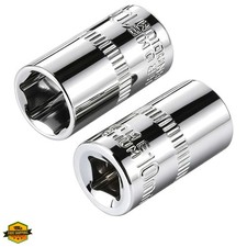 2pcs Shallow Socket 14 Inch Drive 10mm Socket 6 Point -corrosion Resistance