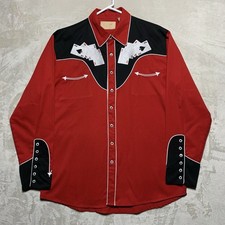 Scully Hold Em Or Fold Em Poker Western Pearl Snap Shirt Men M Smile P-686
