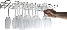 Wall Mounted Under Kitchen Cupboard 6 Row Glass Storage Rack Wine Beer Glasses