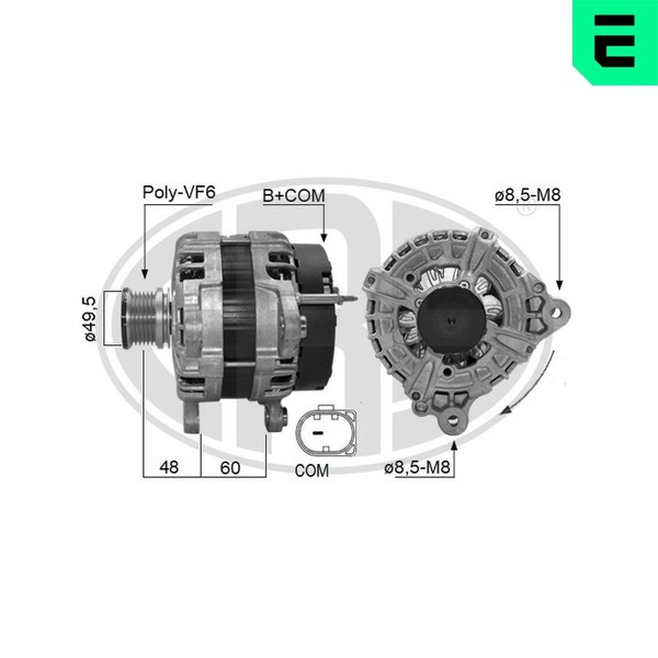 ERA Lichtmaschine Generator 180A 14V FüR VW Passat Variant Tiguan Skoda Octavia-image