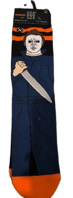 Odd Sox Halloween II Michael Myers In Coveralls With Knife Crew Socks Men's 8-12
