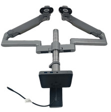 Humanscale M/Flex Arm Dual Monitor Bracket Silver w/ MConnect2 No Clamp No VESA