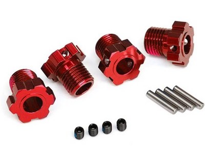Traxxas 8654R Red-Anodized Splined 17mm Wheel Hubs Maxx E-Revo VXL 2.0