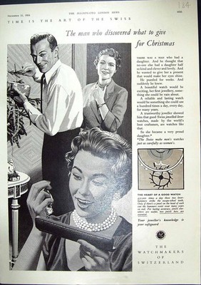 Antique Print 1954 Swiss Watchmakers Switzerland Roamer Dry Fly Sherry Lamp