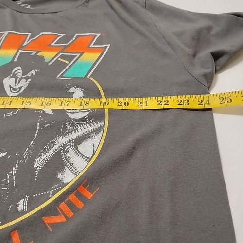 Vintage Kiss Rock And Roll All Nite Thrashed T-Shirt 2XL Grau Kurzarm - Bild 5 von 7