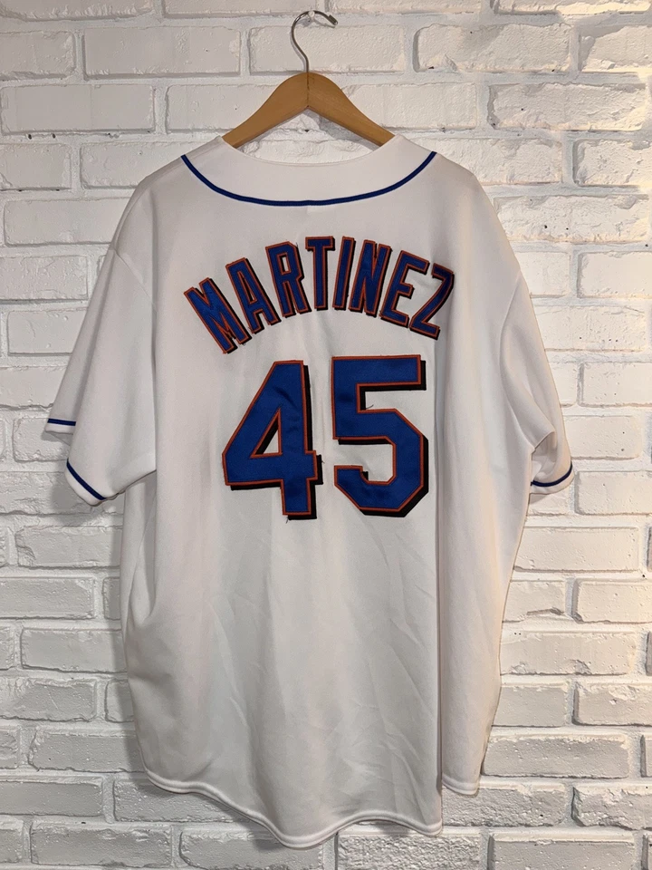 Camiseta Pedro Martínez #45 NY Mets/Mets Blanca XXL/Majestuosa Cosida Foto 2 de 4