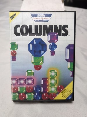Sega Master System Columns 1990 Game Cartridge Manual and Box