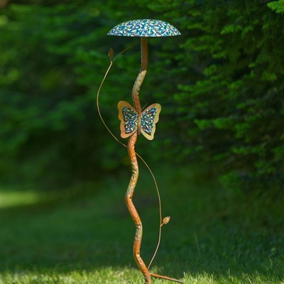Floral Mushroom Multicolor Garden Stake