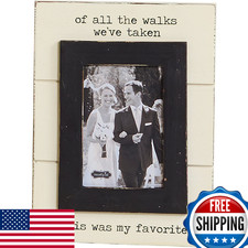 Mud Pie "All The Walks" 5x7 Wedding Picture Frame - Wall Mount or Easel