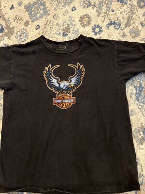 Vintage Harley Davidson Motorcycles T Shirt XL Eagle Logo 1998 USA 