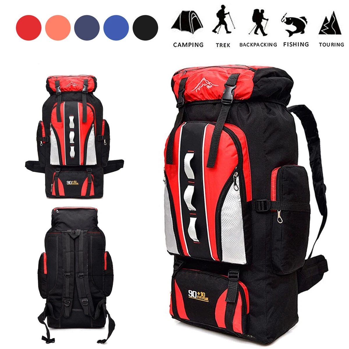 100L Outdoor Tactical Backpack Rucksack Waterproof Travel Camping