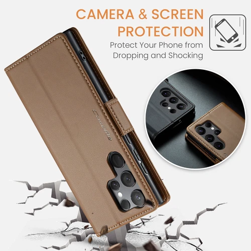 Custodia telefono in pelle PU per Samsung S24 S23 S22 S21 S20 slot scheda supporto pieghevole - Foto 37 di 66