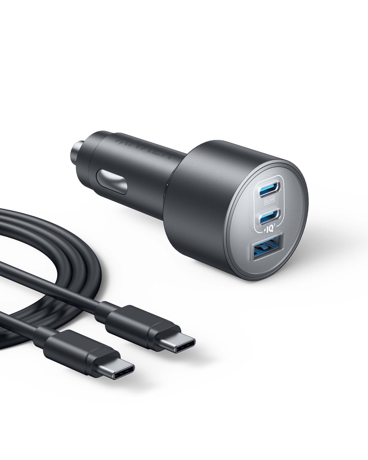 167.5W 3-Port USB-C Car Charger for iPhone 16 Fast Compact-image