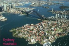 Aerial View of Sydney Harbour Australia, Opera House, Bridge, CBD etc - Postcard