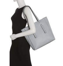 Marc Jacobs GENUINE LEATHER LARGE TOTE  PURSE - LIGHT GREY - LONG TOP HANDLES