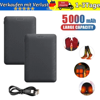 MARKENLOS 2er Mini Powerbank USB Akku für Heizweste Beheizbare Weste Jacke Kleidung 5V 2A