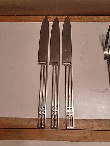 Sasaki Stainless Dinner Knives & Forks Windows 18-8 Flatware Japan 6 Pcs - Picture 6 of 16